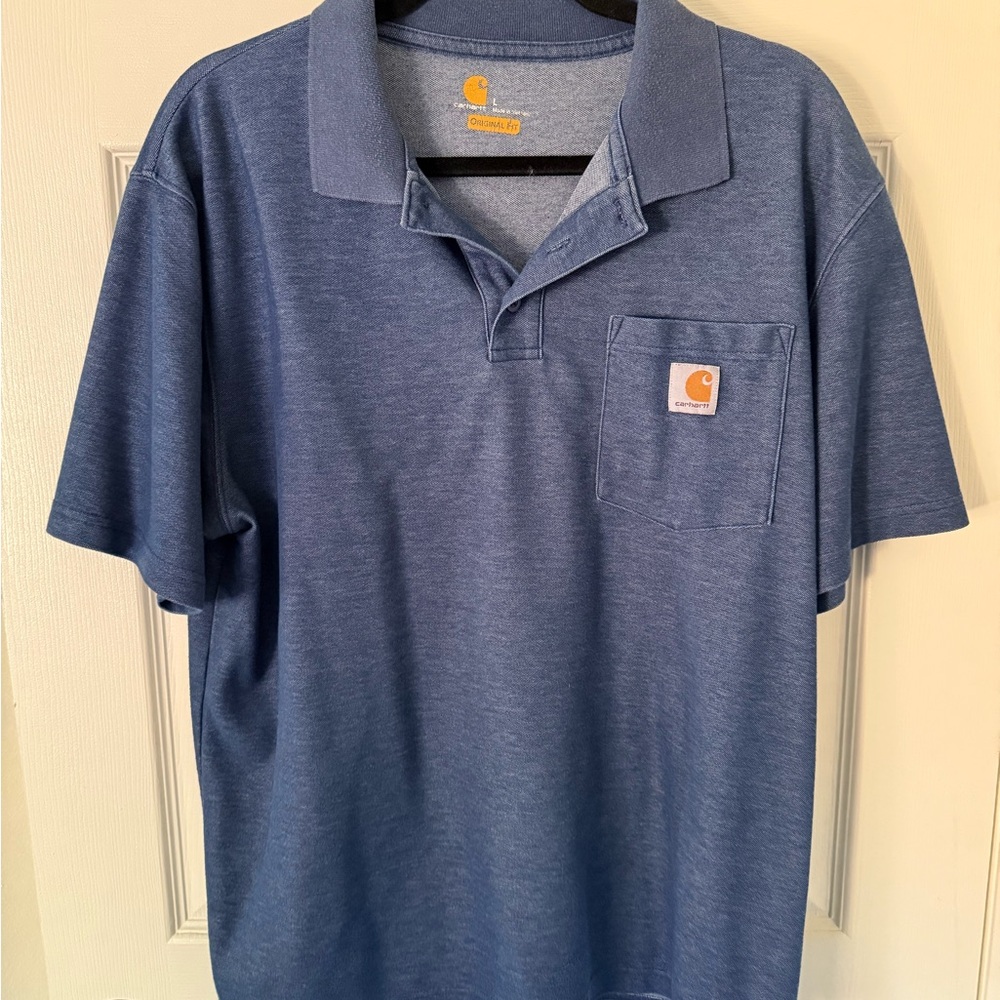 Carhartt Blue Polo Shirt Classic Design